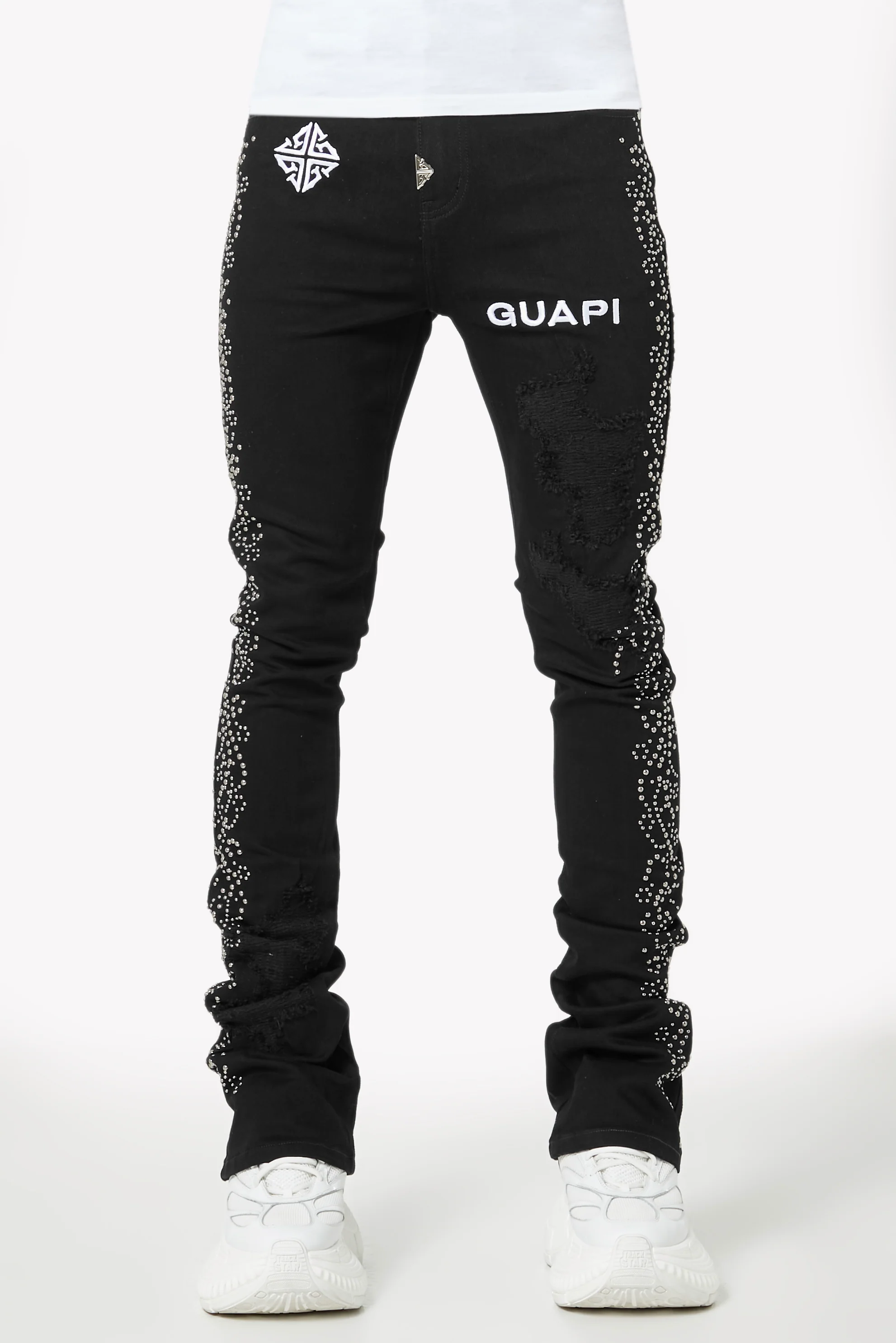Obsidian Black Rivets Denim