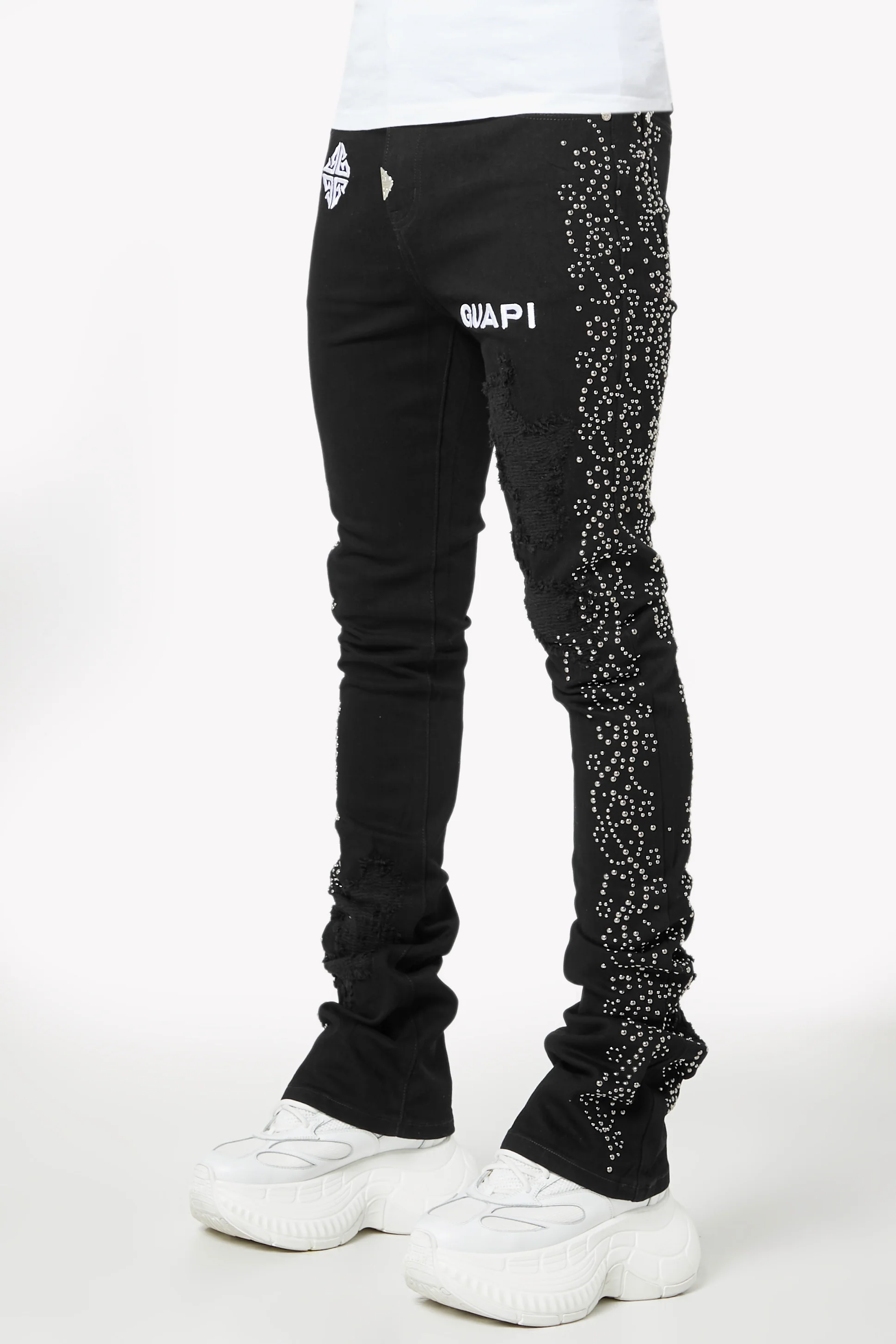Obsidian Black Rivets Denim - Image 2
