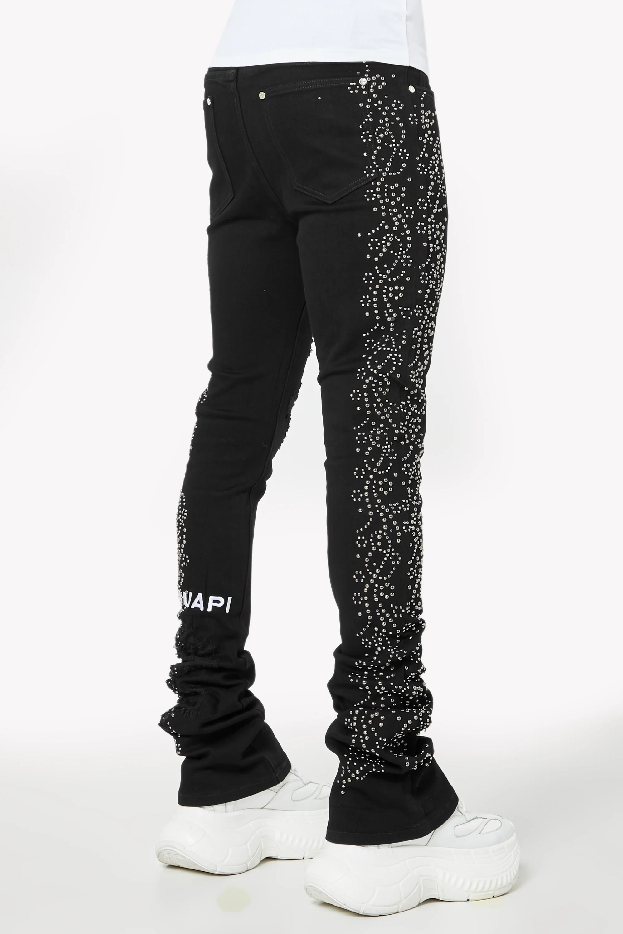 Obsidian Black Rivets Denim - Image 4